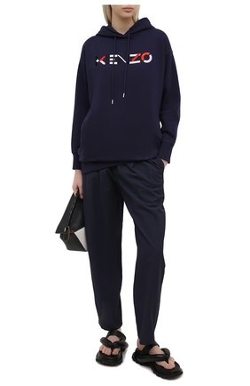 Женское хлопковое платье KENZO темно-синего цвета по цене 38950 руб., арт. FA62R07724M0 | Фото 2 Женское хлопковое платье KENZO темно-синего цвета, арт. FA62R07724M0 | Фото 2