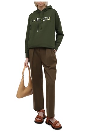 Женское хлопковое платье KENZO хаки цвета по цене 38950 руб., арт. FA62R07724M0 | Фото 2 Женское хлопковое платье KENZO хаки цвета, арт. FA62R07724M0 | Фото 2