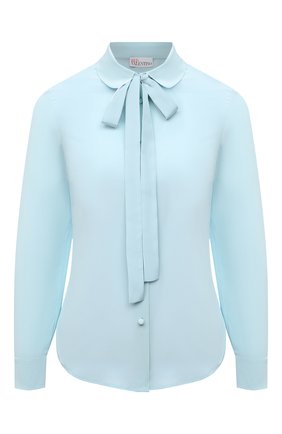 Женская шелковая блузка REDVALENTINO голубого цвета по цене 41450 руб., арт. VR0ABF50/48P | Фото 1 Женская шелковая блузка REDVALENTINO голубого цвета, арт. VR0ABF50/48P | Фото 1