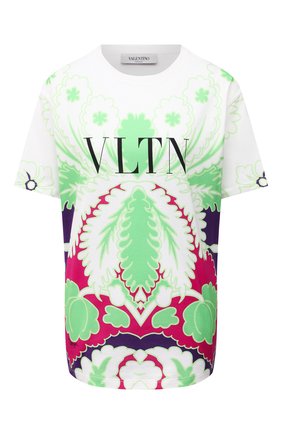 Женская хлопковая футболка VALENTINO разноцветного цвета по цене 58350 руб., арт. VB3MG11W6AK | Фото 1 Женская хлопковая футболка VALENTINO разноцветного цвета, арт. VB3MG11W6AK | Фото 1