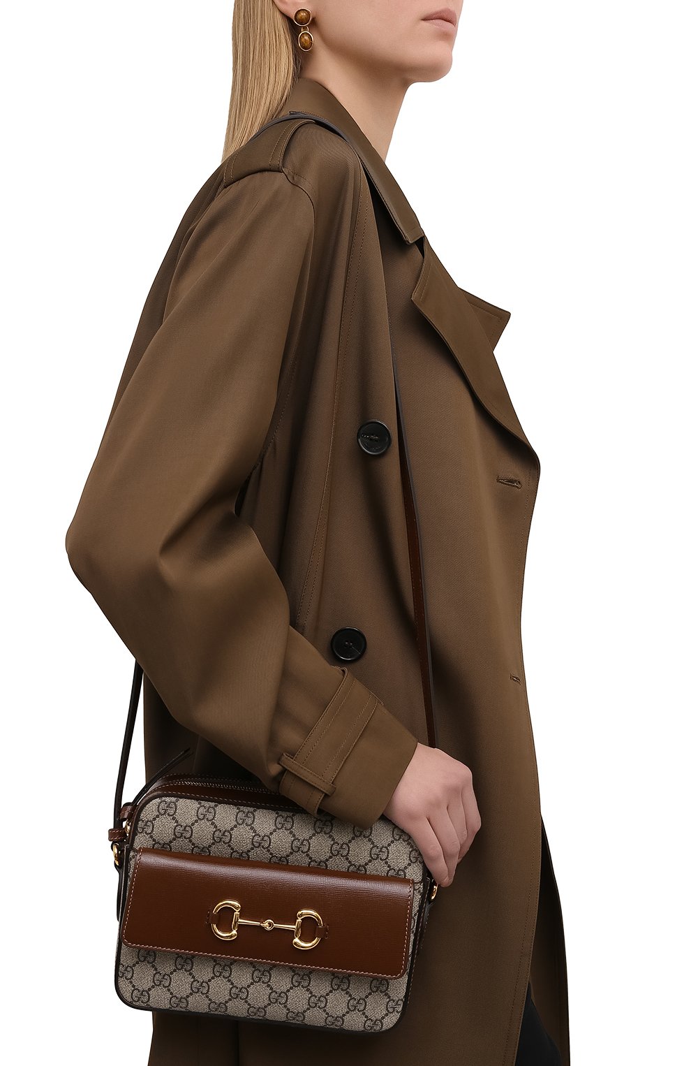 Женская сумка gg 1955 horsebit GUCCI коричневого цвета по цене 115900 руб., арт. 645454/92TCG | Фото 2 Женская сумка gg 1955 horsebit GUCCI коричневого цвета, арт. 645454/92TCG | Фото 2