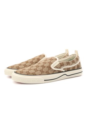 Мужские текстильные слипоны tennis 1977 GUCCI бежевого цвета по цене 45500 руб., арт. 643489/2HK30 | Фото 1 Мужские текстильные слипоны tennis 1977 GUCCI бежевого цвета, арт. 643489/2HK30 | Фото 1 (Материал внутренний: Текстиль; Материал внешний: Текстиль; Стили: Кэжуэл)