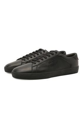 Мужские кожаные кеды court classic sl/06 SAINT LAURENT черного цвета по цене 47750 руб., арт. 650003/0ZS11 | Фото 1 Мужские кожаные кеды court classic sl/06 SAINT LAURENT черного цвета, арт. 650003/0ZS11 | Фото 1