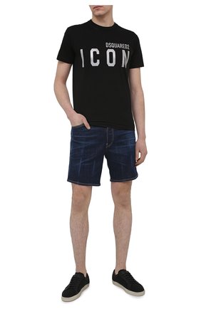 Мужская хлопковая футболка DSQUARED2 черного цвета по цене 20950 руб., арт. S79GC0019/S23009 | Фото 2 Мужская хлопковая футболка DSQUARED2 черного цвета, арт. S79GC0019/S23009 | Фото 2 (Длина (для топов): Стандартные; Материал внешний: Хлопок; Рукава: Короткие; Стили: Гранж; Принт: С принтом)