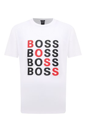 Мужская хлопковая футболка BOSS белого цвета по цене 6600 руб., арт. 50450235 | Фото 1 Мужская хлопковая футболка BOSS белого цвета, арт. 50450235 | Фото 1