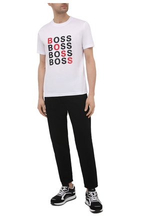 Мужская хлопковая футболка BOSS белого цвета по цене 6600 руб., арт. 50450235 | Фото 2 Мужская хлопковая футболка BOSS белого цвета, арт. 50450235 | Фото 2