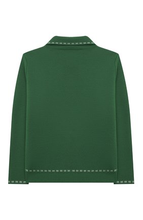 Детский шерстяной кардиган LORO PIANA зеленого цвета по цене 84100 руб., арт. FAL5597 | Фото 2 Детский шерстяной кардиган LORO PIANA зеленого цвета, арт. FAL5597 | Фото 2