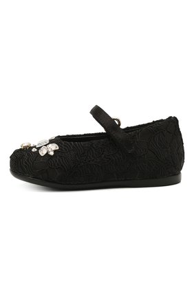 Детские балетки DOLCE & GABBANA черного цвета по цене 24100 руб., арт. D20057/A9158 | Фото 2 Детские балетки DOLCE & GABBANA черного цвета, арт. D20057/A9158 | Фото 2 (Материал внутренний: Натуральная кожа; Материал внешний: Текстиль)