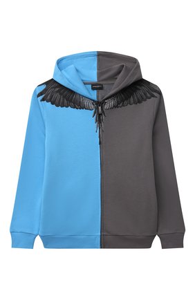 Детский хлопковая толстовка MARCELO BURLON KIDS OF MILAN голубого цвета по цене 30950 руб., арт. 21E/B/MB/2202/0020/8-14Y | Фото 1 Детский хлопковая толстовка MARCELO BURLON KIDS OF MILAN голубого цвета, арт. 21E/B/MB/2202/0020/8-14Y | Фото 1 (Материал внешний: Хлопок; Рукава: Длинные; Мальчики Кросс-КТ: Толстовка-одежда; Региональные ограничения белый список (Axapta Mercury): RU; Ростовка одежда: 10 - 11 лет | 140 - 146см, 12 лет | 152 см, 13 - 15 лет | 158 см, 8 лет | 128 см)