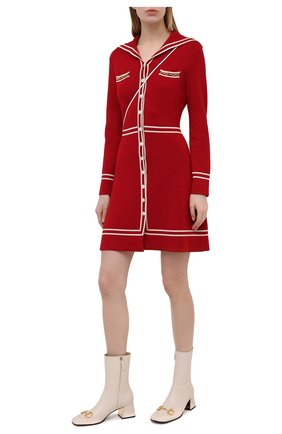 Женские кожаные ботильоны baby GUCCI белого цвета по цене 106200 руб., арт. 643888/BK000 | Фото 2 Женские кожаные ботильоны baby GUCCI белого цвета, арт. 643888/BK000 | Фото 2