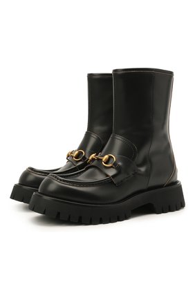 Женские кожаные ботинки GUCCI черного цвета по цене 94700 руб., арт. 643900/DS800 | Фото 1 Женские кожаные ботинки GUCCI черного цвета, арт. 643900/DS800 | Фото 1