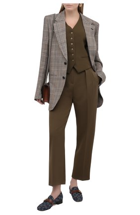 Женские текстильные лоферы GUCCI синего цвета по цене 62700 руб., арт. 647666/2KQ60 | Фото 2 Женские текстильные лоферы GUCCI синего цвета, арт. 647666/2KQ60 | Фото 2
