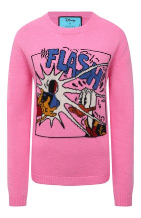 Женский шерстяной свитер disney x gucci GUCCI розового цвета по цене 99950 руб., арт. 652620/XKBSI | Фото 1 Женский шерстяной свитер disney x gucci GUCCI розового цвета, арт. 652620/XKBSI | Фото 1