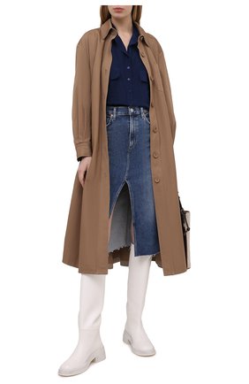Женская шелковая блузка STELLA MCCARTNEY темно-синего цвета по цене 53750 руб., арт. 531899/SY206 | Фото 2 Женская шелковая блузка STELLA MCCARTNEY темно-синего цвета, арт. 531899/SY206 | Фото 2