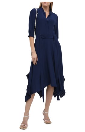 Женское шелковое платье STELLA MCCARTNEY синего цвета по цене 129500 руб., арт. 602910/SY206 | Фото 2 Женское шелковое платье STELLA MCCARTNEY синего цвета, арт. 602910/SY206 | Фото 2