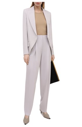 Женские шерстяные брюки STELLA MCCARTNEY светло-серого цвета по цене 73400 руб., арт. 602439/SPA28 | Фото 2 Женские шерстяные брюки STELLA MCCARTNEY светло-серого цвета, арт. 602439/SPA28 | Фото 2
