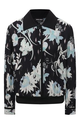 Женская шелковая рубашка GIORGIO ARMANI черного цвета по цене 199500 руб., арт. 1SHCCZ15/TZ789 | Фото 1 Женская шелковая рубашка GIORGIO ARMANI черного цвета, арт. 1SHCCZ15/TZ789 | Фото 1