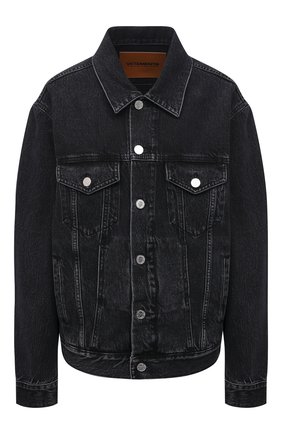 Женская джинсовая куртка VETEMENTS черного цвета по цене 150500 руб., арт. UE51JA250B 2802/W | Фото 1 Женская джинсовая куртка VETEMENTS черного цвета, арт. UE51JA250B 2802/W | Фото 1