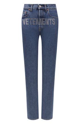 Женские джинсы VETEMENTS синего цвета по цене 133500 руб., арт. WE51PA300B 2803/BLUE | Фото 1 Женские джинсы VETEMENTS синего цвета, арт. WE51PA300B 2803/BLUE | Фото 1