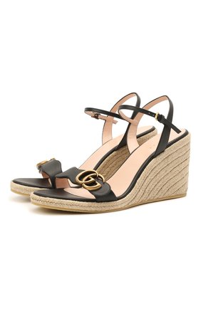 Женские кожаные босоножки GUCCI черного цвета по цене 56250 руб., арт. 646311/A3N00 | Фото 1 Женские кожаные босоножки GUCCI черного цвета, арт. 646311/A3N00 | Фото 1