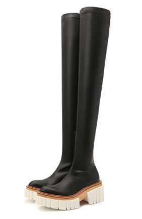 Женские комбинированные ботфорты emilie STELLA MCCARTNEY черного цвета по цене 88650 руб., арт. 800315/W1CV0 | Фото 1 Женские комбинированные ботфорты emilie STELLA MCCARTNEY черного цвета, арт. 800315/W1CV0 | Фото 1