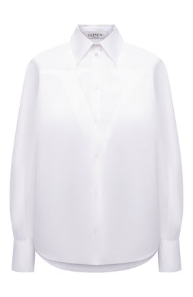 Женская хлопковая рубашка VALENTINO белого цвета по цене 94650 руб., арт. VB3AB1Z05DN | Фото 1 Женская хлопковая рубашка VALENTINO белого цвета, арт. VB3AB1Z05DN | Фото 1