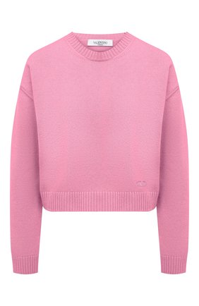 Женский кашемировый пуловер VALENTINO розового цвета по цене 127500 руб., арт. VB0KCC156CK | Фото 1 Женский кашемировый пуловер VALENTINO розового цвета, арт. VB0KCC156CK | Фото 1