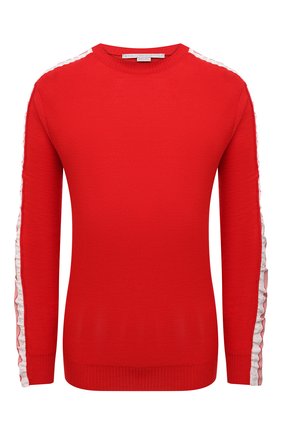 Женский шерстяной пуловер STELLA MCCARTNEY красного цвета, арт. 575384/S2235 | Фото 1 (Материал внешний: Шерсть; Длина (для топов): Стандартные; Рукава: Длинные; Женское Кросс-КТ: Пуловер-одежда; Стили: Спорт-шик; Региональные ограничения белый список (Axapta Mercury): RU)