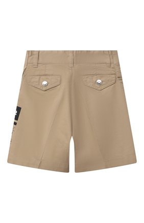 Детские хлопковые шорты DSQUARED2 бежевого цвета по цене 18050 руб., арт. DQ0080-D005S | Фото 2 Детские хлопковые шорты DSQUARED2 бежевого цвета, арт. DQ0080-D005S | Фото 2
