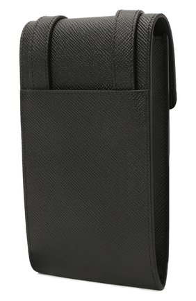 Кожаный чехол для iphone SERAPIAN черного цвета, арт. SREVLMSL716310A | Фото 2 (Материал: Натуральная кожа)