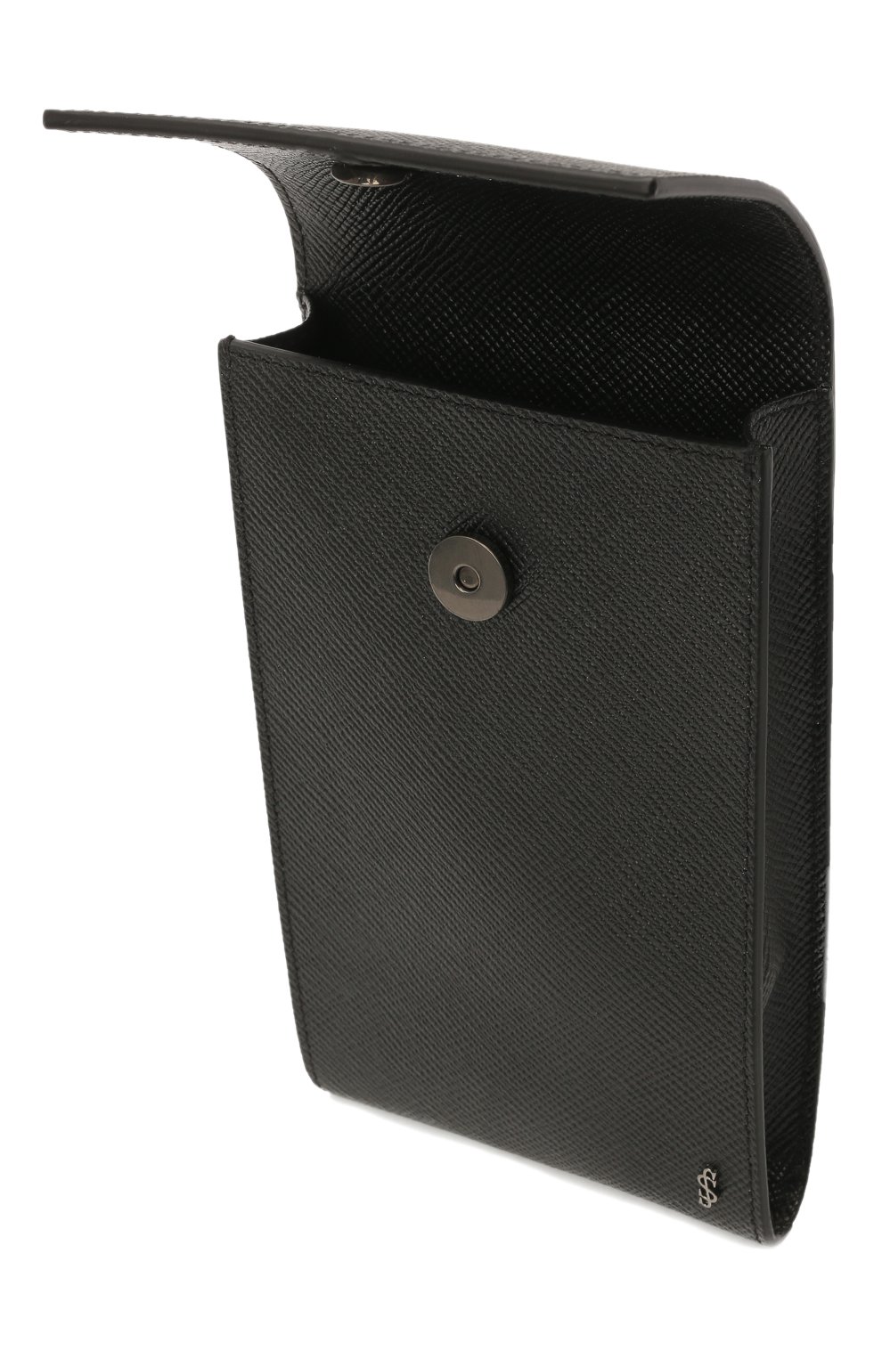 Кожаный чехол для iphone SERAPIAN черного цвета, арт. SREVLMSL716310A | Фото 3 (Женское Кросс-КТ: Кожа iPhone; Материал: Натуральная кожа)
