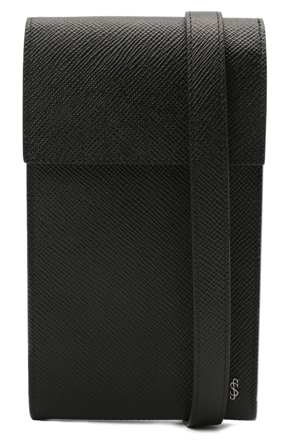 Кожаный чехол для iphone SERAPIAN черного цвета, арт. SREVLMSL716310A | Фото 4 (Женское Кросс-КТ: Кожа iPhone; Материал: Натуральная кожа)
