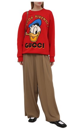 Женский хлопковый свитшот disney x gucci GUCCI красного цвета по цене 99950 руб., арт. 617964/XJDC1 | Фото 2 Женский хлопковый свитшот disney x gucci GUCCI красного цвета, арт. 617964/XJDC1 | Фото 2