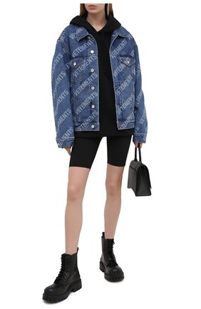 Женские шорты VETEMENTS черного цвета по цене 27450 руб., арт. WE51PA600B 2605/BLACK | Фото 2 Женские шорты VETEMENTS черного цвета, арт. WE51PA600B 2605/BLACK | Фото 2