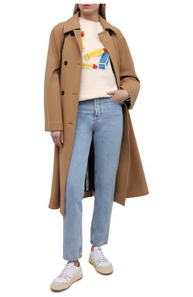 Женский хлопковый свитшот LANVIN кремвого цвета по цене 52100 руб., арт. RW-T0660J-JU02-P21 | Фото 2 Женский хлопковый свитшот LANVIN кремвого цвета, арт. RW-T0660J-JU02-P21 | Фото 2