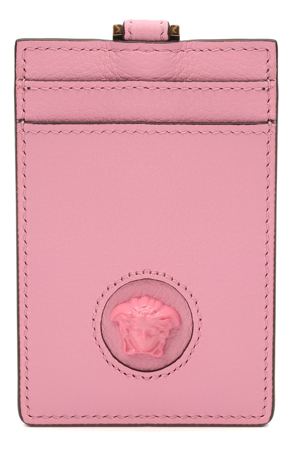 Женский кожаный футляр для кредитных карт la medusa VERSACE розового цвета, арт. DP3I100/DVIT5T | Фото 1