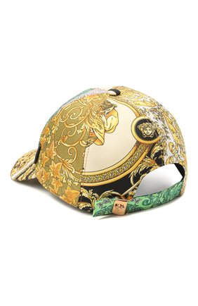 Женская шелковая бейсболка VERSACE разноцветного цвета по цене 54700 руб., арт. ICAP004/1F00508 | Фото 2 Женская шелковая бейсболка VERSACE разноцветного цвета, арт. ICAP004/1F00508 | Фото 2