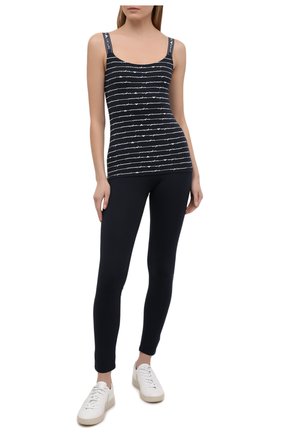 Женская хлопковый топ EMPORIO ARMANI темно-синего цвета по цене 5945 руб., арт. 164319/1P219 | Фото 2 Женская хлопковый топ EMPORIO ARMANI темно-синего цвета, арт. 164319/1P219 | Фото 2