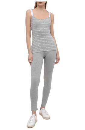Женская хлопковый топ EMPORIO ARMANI серого цвета по цене 5945 руб., арт. 164319/1P219 | Фото 2 Женская хлопковый топ EMPORIO ARMANI серого цвета, арт. 164319/1P219 | Фото 2