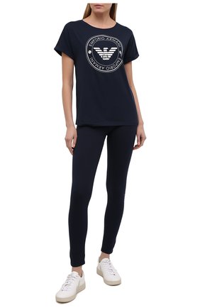 Женские хлопковые леггинсы EMPORIO ARMANI темно-синего цвета по цене 6705 руб., арт. 164162/1P227 | Фото 2 Женские хлопковые леггинсы EMPORIO ARMANI темно-синего цвета, арт. 164162/1P227 | Фото 2