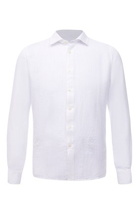 Мужская льняная рубашка 120% LINO белого цвета по цене 25350 руб., арт. T0M19GU/F924/000 | Фото 1 Мужская льняная рубашка 120% LINO белого цвета, арт. T0M19GU/F924/000 | Фото 1