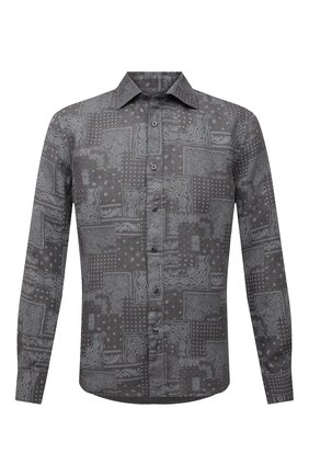 Мужская льняная рубашка 120% LINO темно-серого цвета по цене 23750 руб., арт. T0M1311/F970/S00 | Фото 1 Мужская льняная рубашка 120% LINO темно-серого цвета, арт. T0M1311/F970/S00 | Фото 1