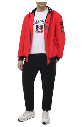 Мужской бомбер PAUL&SHARK красного цвета по цене 75250 руб., арт. 21412031/ICG/3XL-6XL | Фото 2 Мужской бомбер PAUL&SHARK красного цвета, арт. 21412031/ICG/3XL-6XL | Фото 2