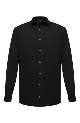 Мужская сорочка VAN LAACK черного цвета, арт. RET-SF/130830 | Фото 1 (Рукава: Длинные; Длина (для топов): Стандартные; Материал внешний: Хлопок; Случай: Формальный; Стили: Классический; Принт: Однотонные; Рубашки М: Slim Fit; Манжеты: На пуговицах; Воротник: Кент)
