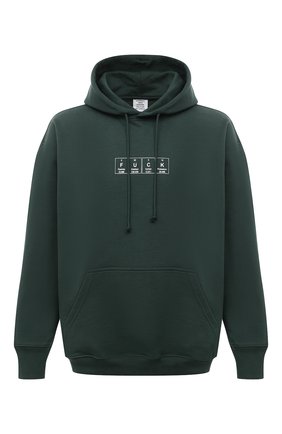 Мужской хлопковое худи VETEMENTS зеленого цвета по цене 62200 руб., арт. UE51TR250G 1604/M | Фото 1 Мужской хлопковое худи VETEMENTS зеленого цвета, арт. UE51TR250G 1604/M | Фото 1
