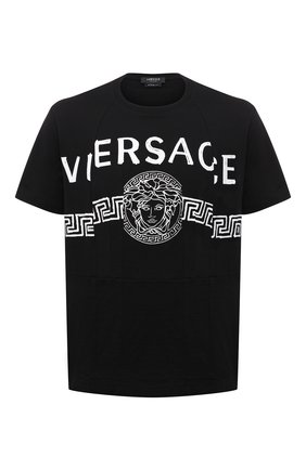 Мужская хлопковая футболка VERSACE черного цвета по цене 59950 руб., арт. A86893/A228806 | Фото 1 Мужская хлопковая футболка VERSACE черного цвета, арт. A86893/A228806 | Фото 1 (Материал внешний: Хлопок; Рукава: Короткие; Длина (для топов): Стандартные; Принт: С принтом; Стили: Кэжуэл)