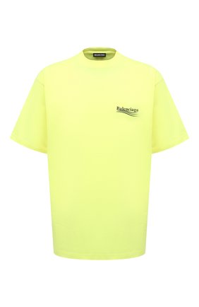 Мужская хлопковая футболка BALENCIAGA желтого цвета по цене 45200 руб., арт. 641675/TJVF7 | Фото 1 Мужская хлопковая футболка BALENCIAGA желтого цвета, арт. 641675/TJVF7 | Фото 1 (Длина (для топов): Удлиненные; Рукава: Короткие; Материал внешний: Хлопок; Принт: С принтом; Стили: Гранж)