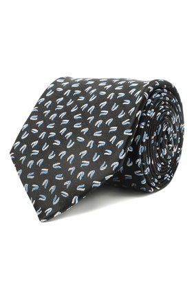 Мужской шелковый галстук ZILLI черного цвета, арт. 51300/TIE | Фото 1 (Материал: Шелк, Текстиль; Принт: С принтом; Региональные ограничения белый список (Axapta Mercury): RU)