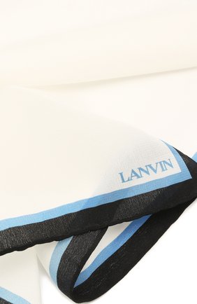 Мужской шелковый платок LANVIN белого цвета по цене 6795 руб., арт. 2803/HANDKERCHIEF | Фото 2 Мужской шелковый платок LANVIN белого цвета, арт. 2803/HANDKERCHIEF | Фото 2
