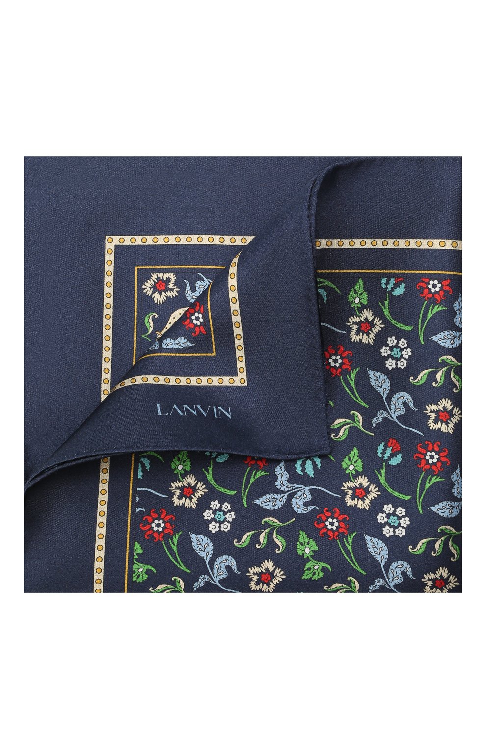 Мужской шелковый платок LANVIN темно-синего цвета, арт. 2830/HANDKERCHIEF | Фото 1